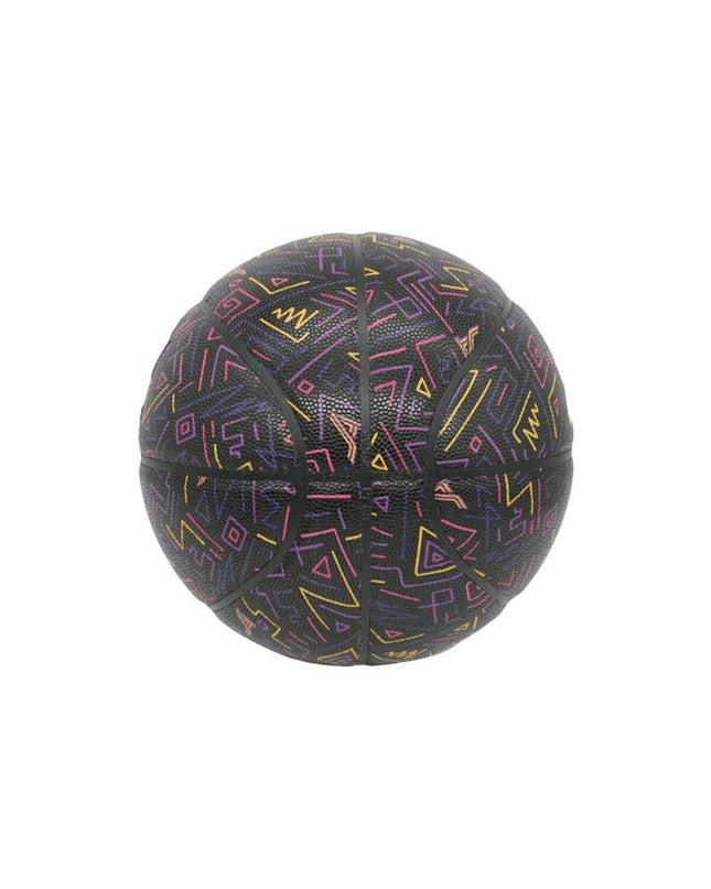 Peak Alvarado black size 7 basketball for outdoor sports, featuring textured surface and brand logo for enhanced grip.