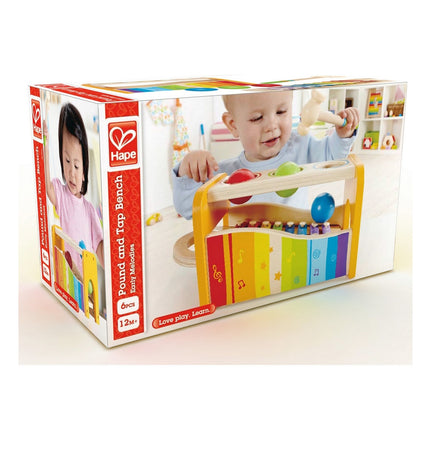 BigBuy Kids Xylofoon Pound and Tap Bench toy with colorful rubber, wood, MDF, and iron parts, 24x15x13.5 cm, for children's musical play