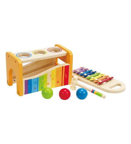 BigBuy Kids Xylofoon Pound and Tap Bench with rubber, wood, and MDF parts, children's musical toy for playing and learning.