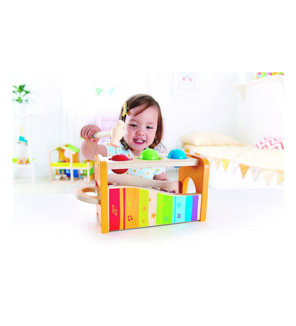 BigBuy Kids Xylofoon Pound and Tap Bench toy with rubber, wood, and MDF parts, 24x15x13.5 cm, for children's music play.