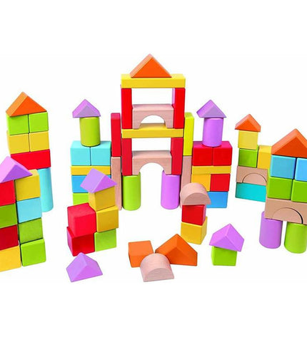 Hape bouwspel met blokken, speelgoed en games, 101 onderdelen in een 27x22x13 cm doos, kleurrijk en geschikt voor creatief spelen