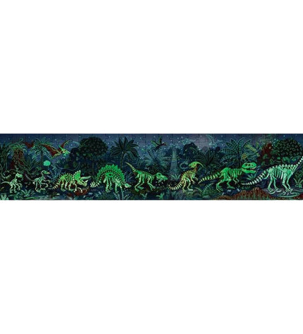 Hape dinosaur puzzle with 200 pieces, 150x30 cm, featuring detailed dinosaur images for children’s educational play.