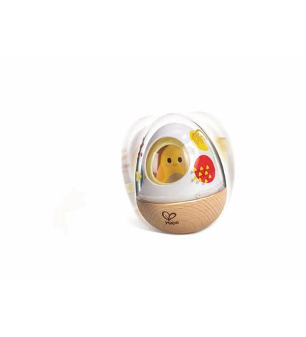 Colorful Hape baby toy with five interlocking parts, designed for young children’s developmental play and sensory exploration.