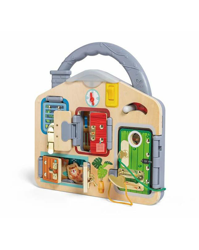 Colorful Hape baby toy, soft and safe plaything for young children, designed to stimulate sensory development and early learning.