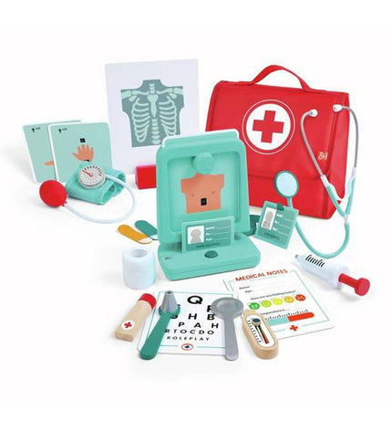 Hape plastic playset with colorful interconnected plastic pieces for children's imaginative play and games.