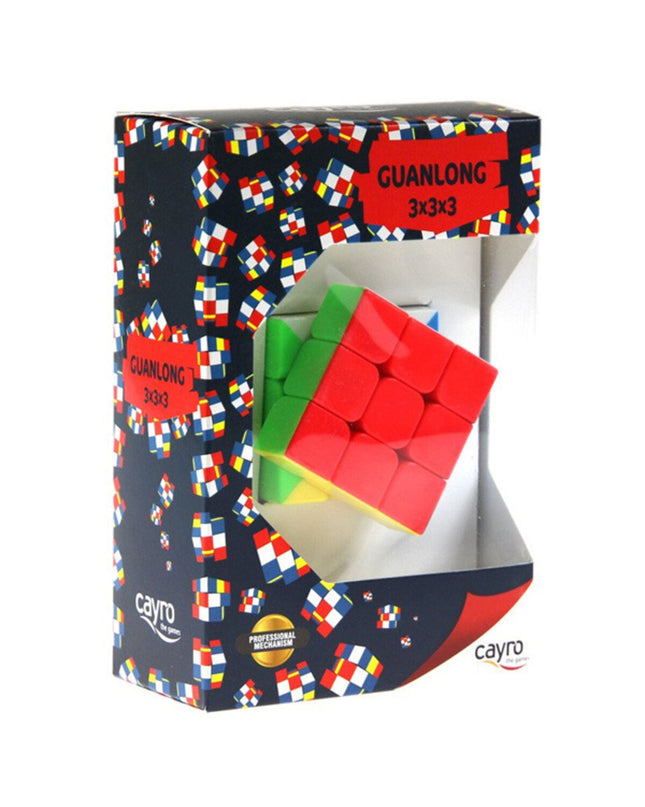 Cayro Rubik's Cube Guanlong 3x3 puzzle toy with colorful squares and twistable sides for brain-teasing fun.