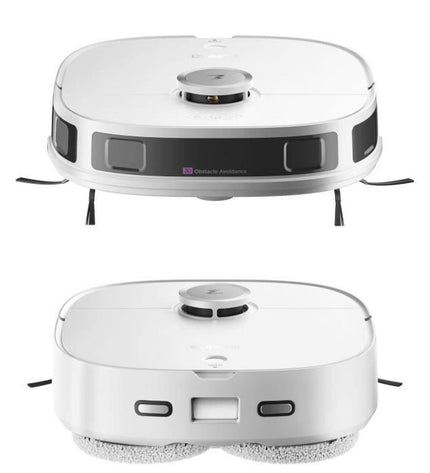 Eureka robot stofzuiger on a hardwood floor, ready to clean with circular design and modern appearance.