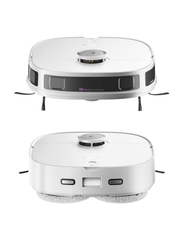 Eureka robot stofzuiger on a hardwood floor, ready to clean with circular design and modern appearance.