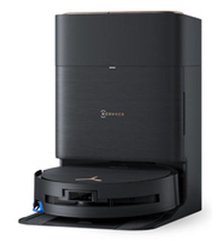 ECOVACS X9 PRO OMNI robot stofzuiger on clean hardwood floor, showcasing sleek design and advanced cleaning features.