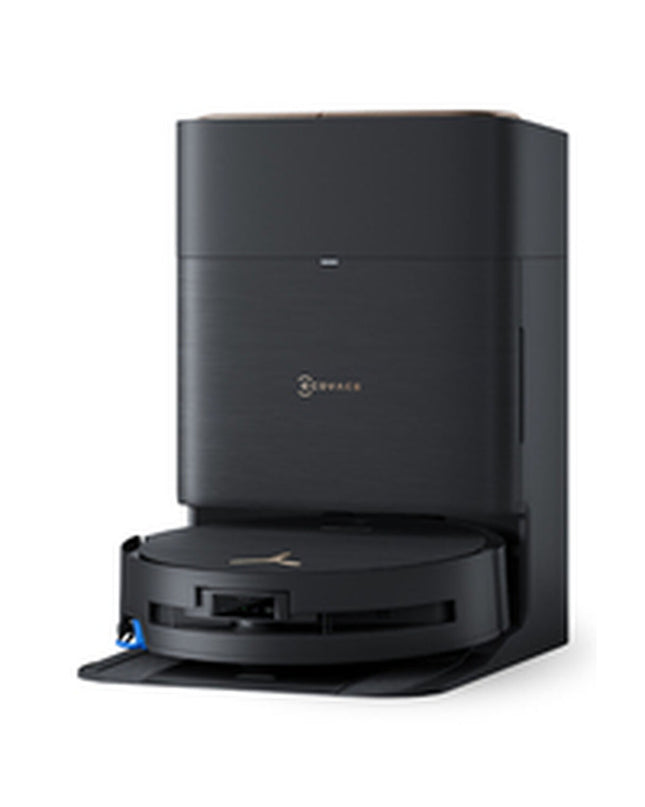 ECOVACS X9 PRO OMNI robot stofzuiger on clean hardwood floor, showcasing sleek design and advanced cleaning features.
