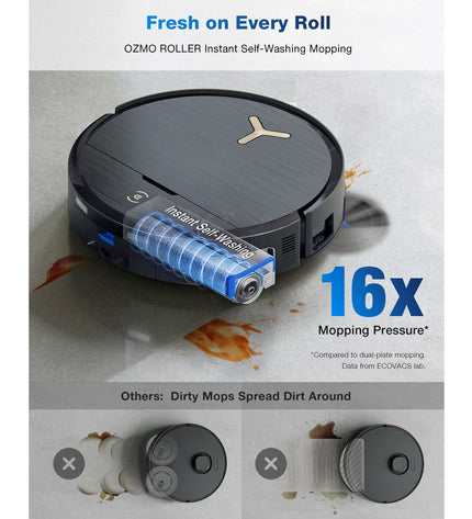ECOVACS X9 PRO OMNI robot stofzuiger for huis, schoonmaken, vloer- en raamonderhoud, with sleek design and advanced cleaning features.