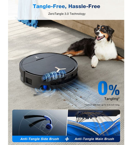 ECOVACS X9 PRO OMNI robot stofzuiger voor huis schoonmaken, met vloer- en raamonderhoud in actie op een harde vloer