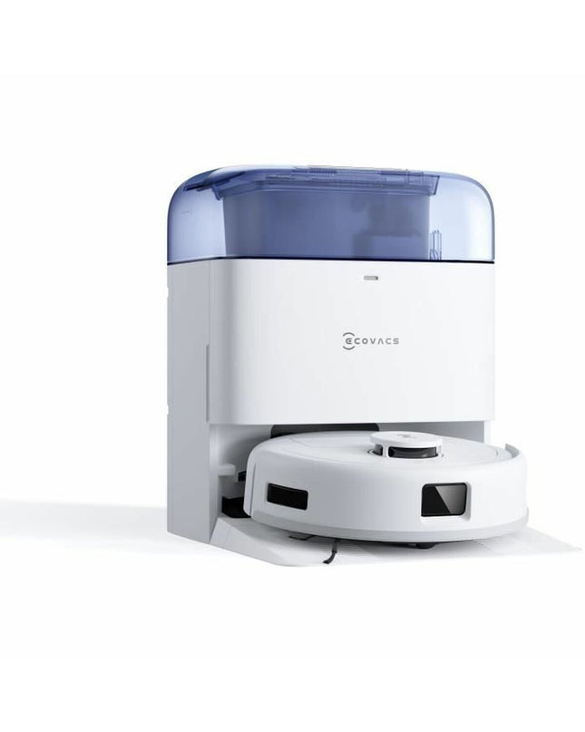 ECOVACS DEEBOT MINI robot stofzuiger in wit with 3200 mAh battery and 1.8 L dustbin, designed for home cleaning.