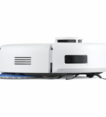 ECOVACS DEEBOT MINI robot stofzuiger in wit with 3200 mAh battery and 1.8L dust container, suitable for home cleaning.