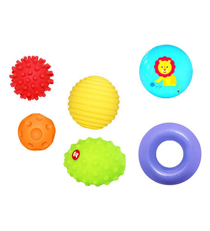 Colorful Fisher-Price Ballen Fisher-Price baby toy with six different soft, multicoloured balls for young children to play with.