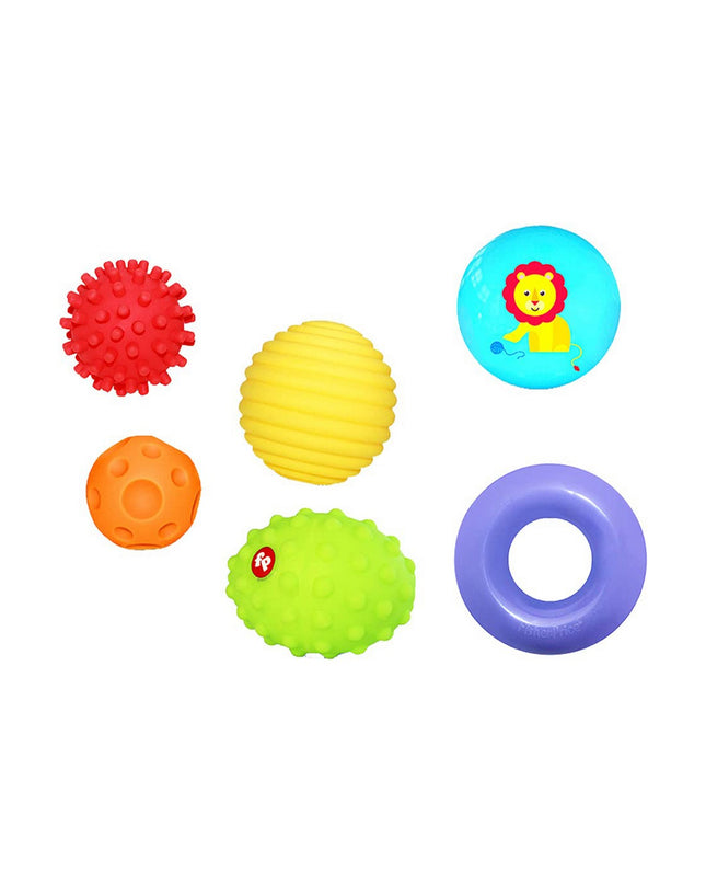 Colorful Fisher-Price Ballen Fisher-Price baby toy with six different soft, multicoloured balls for young children to play with.