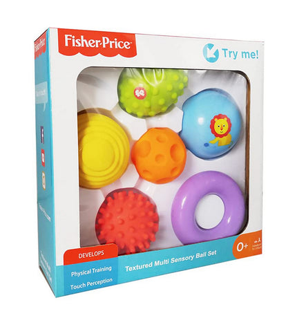 Colorful Fisher-Price Ballen set for babies with six soft, engaging toy balls designed for young children.