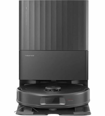Roborock QREVO PLUS robot stofzuiger with 5200 mAh battery cleaning floors in a modern home.