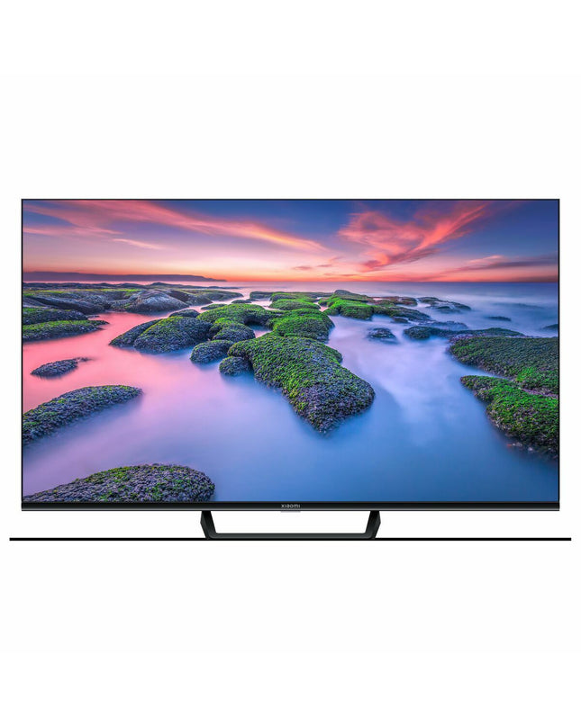 Xiaomi 43A2 43-inch 4K Ultra HD LED Smart TV displaying vibrant home screen with colorful visuals and sleek black frame