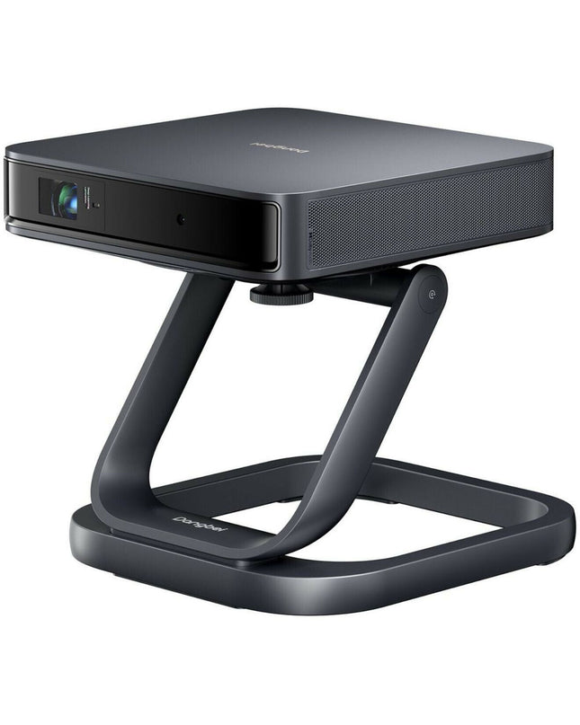 Dangbei ATOM projector displaying a bright, clear image on a wall, compact design ideal for home theater and electronic entertainment.