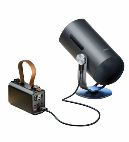 Dangbei projector 04.4A04-C3HCDB-EUR0 for home cinema, electronic TV and video device, sleek design with lens and control buttons visible