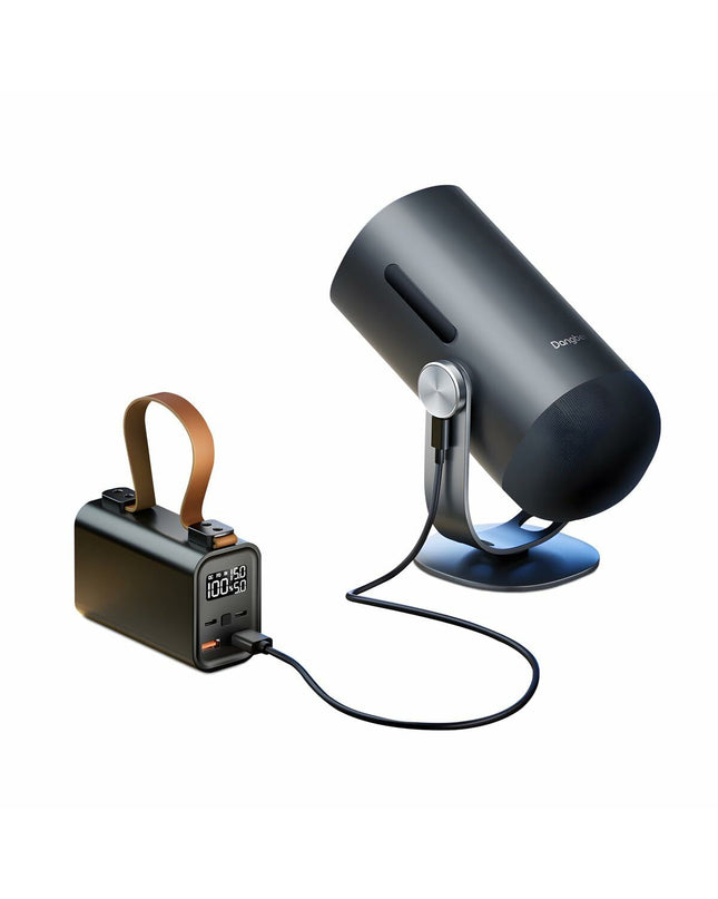 Dangbei projector 04.4A04-C3HCDB-EUR0 for home cinema, electronic TV and video device, sleek design with lens and control buttons visible