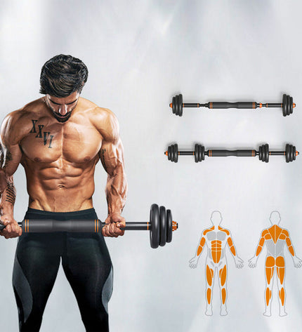 Xiaomi 10 kg kettlebell and dumbbell set for fitness, featuring black rubber-coated weights for strength training and outdoor exercise.
