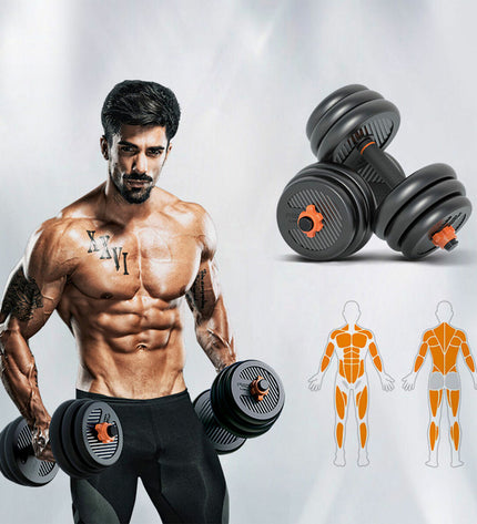Xiaomi 10 kg kettlebell and dumbbell set for fitness and outdoor workouts, featuring black and silver handles and weight markings