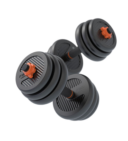 Xiaomi 10 kg kettlebell and dumbbell set for fitness and outdoor exercise, featuring black and gray weights with handles.