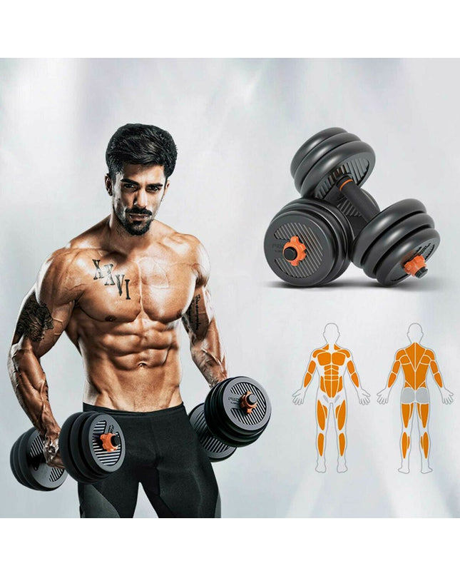 Xiaomi 40 kg kettlebell and dumbbell set for fitness and outdoor training, featuring black handles and weight plates.