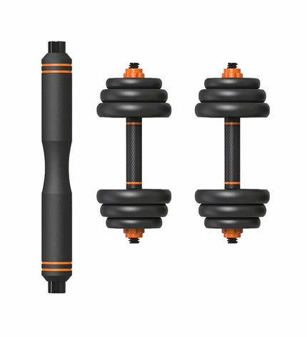 Colorful Xiaomi 25 kg dumbbells for fitness and outdoor exercise, with a multicolour design and ergonomic grips.