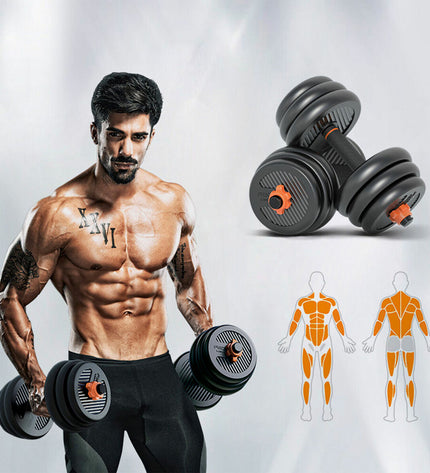 Colorful Xiaomi 25 kg dumbbells for fitness and outdoor exercise, with multicolored rubber-coated weights and ergonomic handles