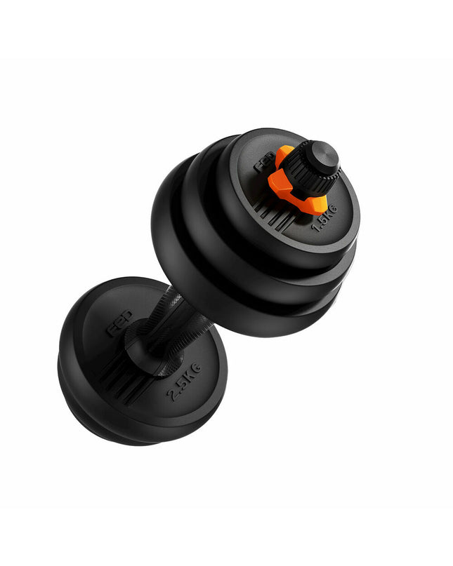Black Xiaomi 20 kg dumbbells for fitness and outdoor workouts, showing the compact design and weight markings.