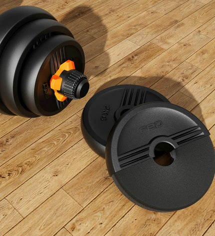 Xiaomi 20 kg black dumbbells for fitness and outdoor exercise, featuring a compact design and ergonomic grips.