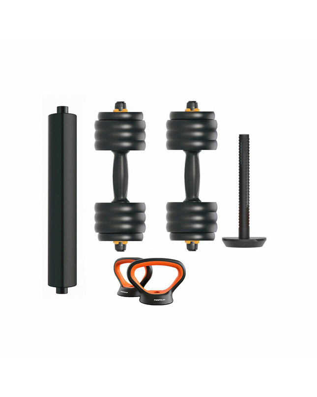 Xiaomi FED V2 40Kg dumbbells for fitness and outdoor workouts, featuring black handles and weight plates for strength training.