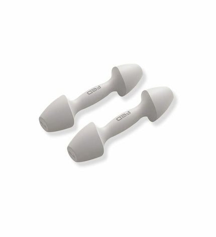 Xiaomi FED 0.9 kg dumbbells for fitness and outdoor exercise, showing black and silver weights with textured grips