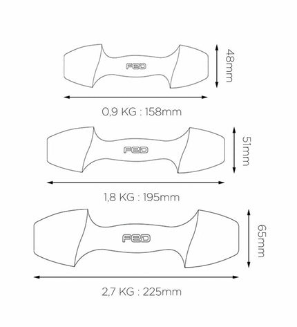 Xiaomi FED 0.9 kg dumbbells for fitness and outdoor exercise, featuring a compact design for strength training.
