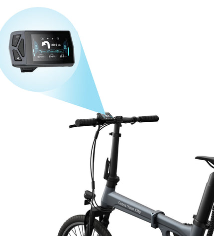 Xiaomi ADO Air 20S electric bike in gray with 20-inch wheels and 10000mAh battery, designed for sport and outdoor riding.