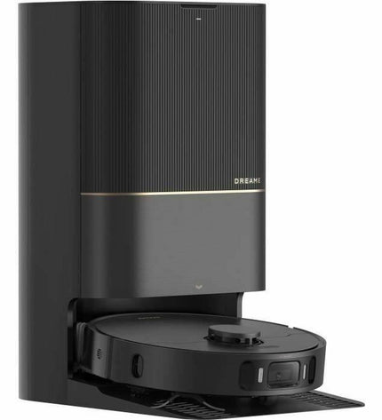 Dreame X30 Ultra robot stofzuiger met 6400 mAh batterij, schoonmaakmodel voor vloeren en raamonderhoud, zwart en zilver design