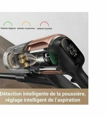 Dreame Z20 steelstofzuiger in gebruik, met accessoires voor huis en koken, voor schoonmaken en vloeronderhoud.