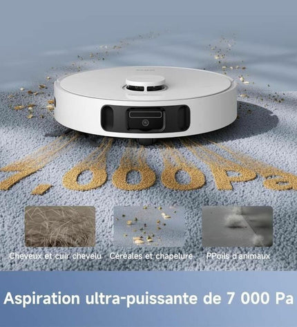 MOVA E30ULTRA robotstofzuiger en dweilrobot in wit met 7000 Pa zuigkracht, 4L reservoir en 3 uur autonomie voor huis en schoonmaak