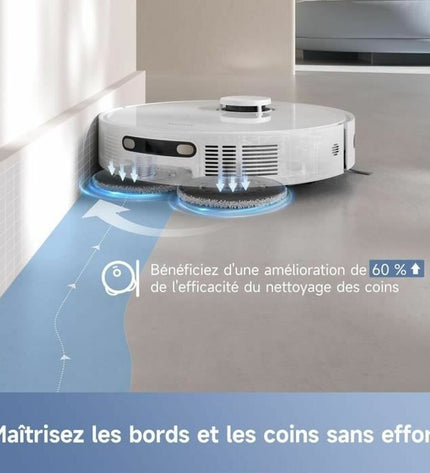 MOVA E30ULTRA robotstofzuiger en dweilrobot in wit met 7000 Pa zuigkracht, 4L reservoir en 3 uur autonomie op vloer
