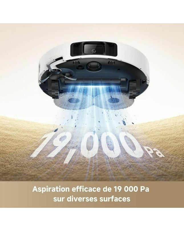 MOVA P50 Ultra robot stofzuiger in actie, schoonmaakt vloeren in huis met sleek design and modern controls