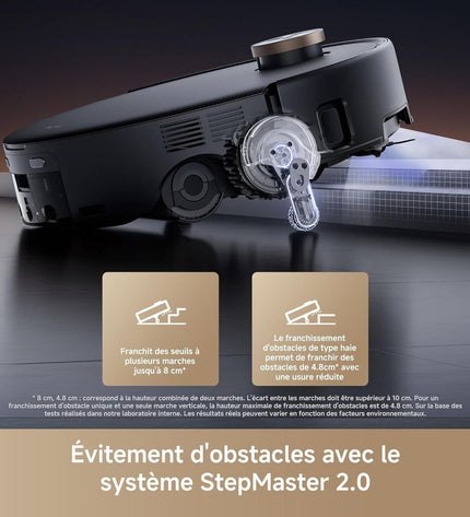 MOVA robot stofzuiger with 6400mAh battery, sleek black design, designed for home cleaning and floor maintenance.
