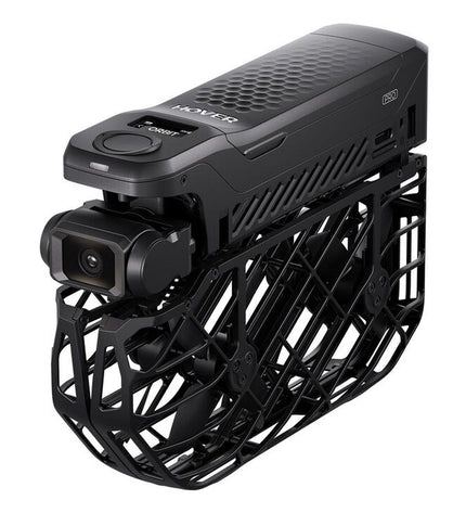 Hoverair Drone Hoverair SP06H002 in black with camera and propellers, electronic photography and video drone.