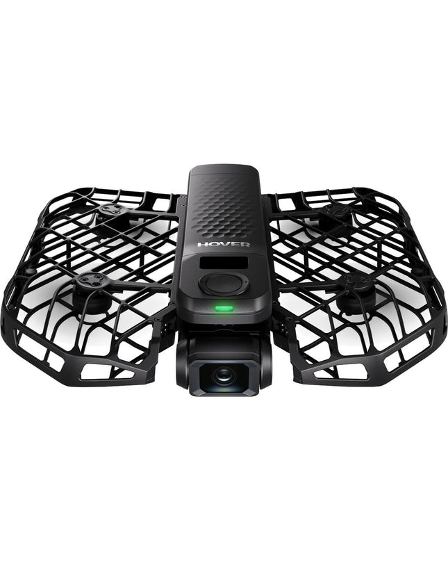 Black Hoverair Drone Hoverair SP06H002 with camera showing compact design and propellers for aerial photography.