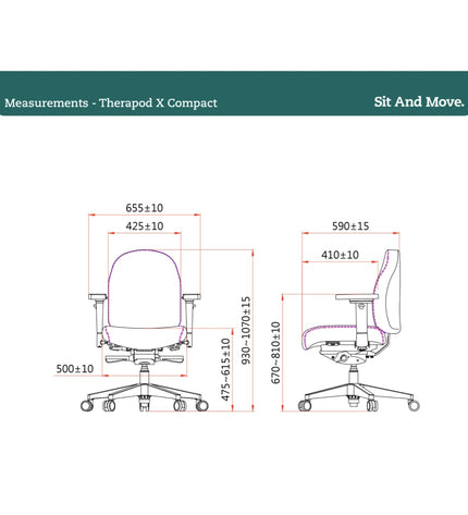 Sit And Move Therapod X Compact Dark Gray - Office Chair Wool Felt Fenice