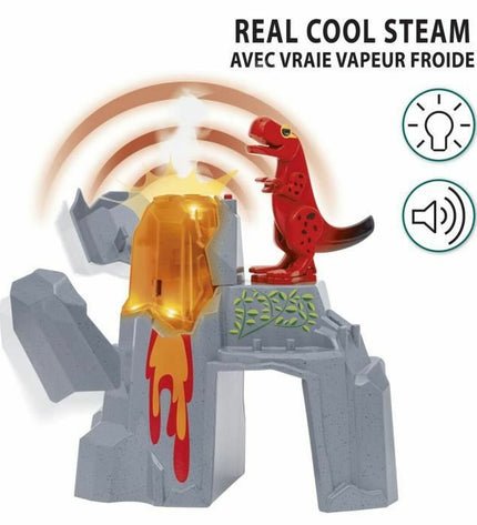Brio Dinosaur Erupting Volcano action figure set with dinosaur and erupting volcano, toy for children in play and adventure scenes.