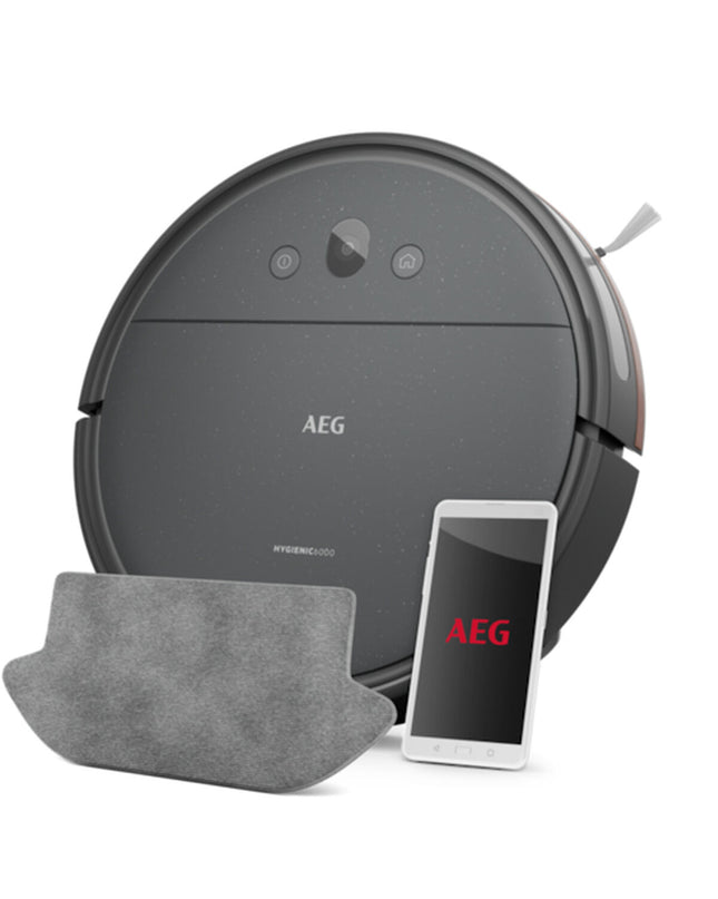 AEG AR61UW1DG robot stofzuiger cleaning floor with 2600 mAh battery for home cleaning and maintenance.