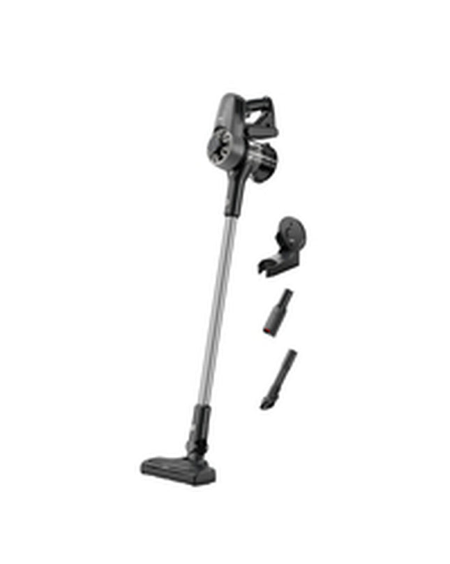 AEG Steelstofzuiger AP31CB21TG for home cleaning, showing a sleek, upright vacuum cleaner with a modern design.